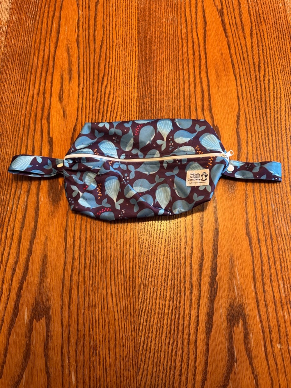 Navy Whale Print Diaper Pod Pouch - Ocean Blue Pattern